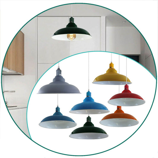 Modern Ceiling Barn Pendant Light Various Colours