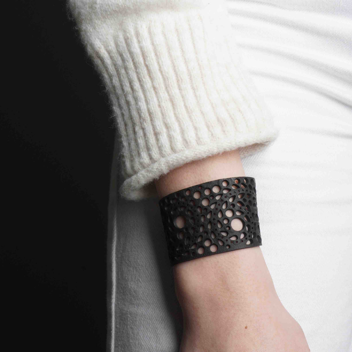 Kiki Recycled Rubber Cutwork Cuff product view