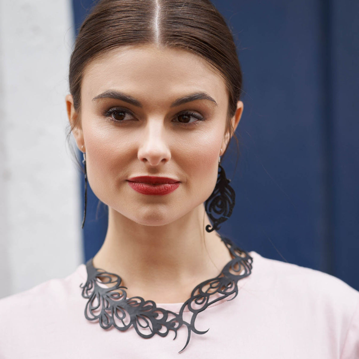Phoenix Recycled Rubber Cutwork Necklace