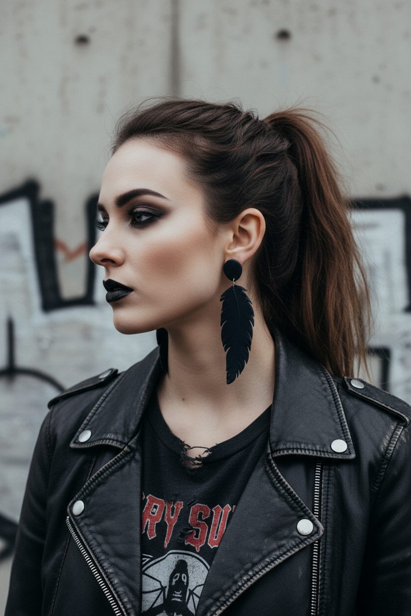 Angel Feather Rubber Earrings