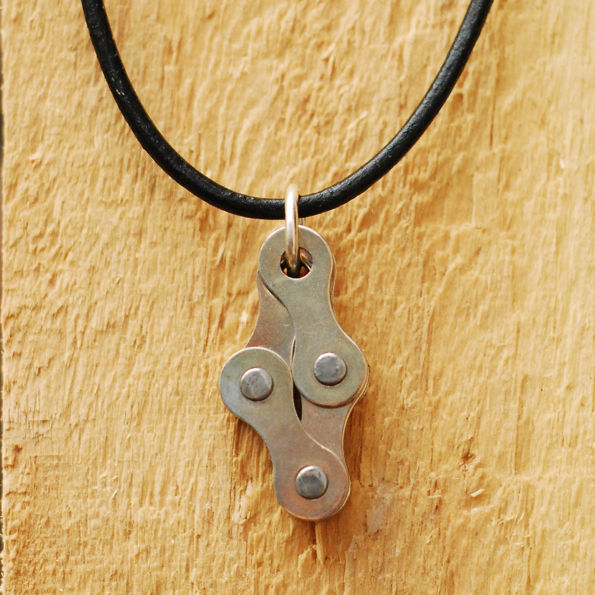 Diamond Recycled Bike Chain Necklace product view