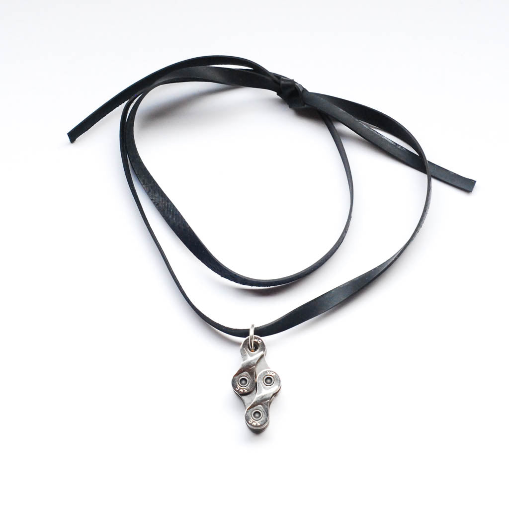 Diamond Recycled Bike Chain Necklace product view