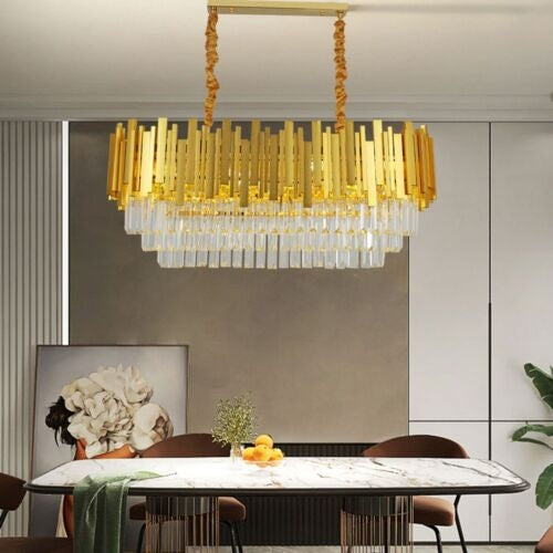 Luxury Living Room Gold Large Crystal Chandelier