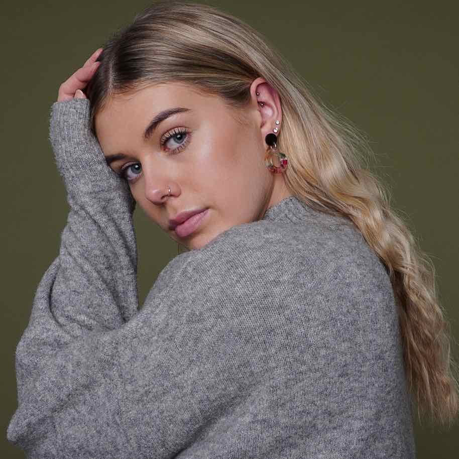 Donatello Recycled Skateboard Resin Hoop Earrings product view
