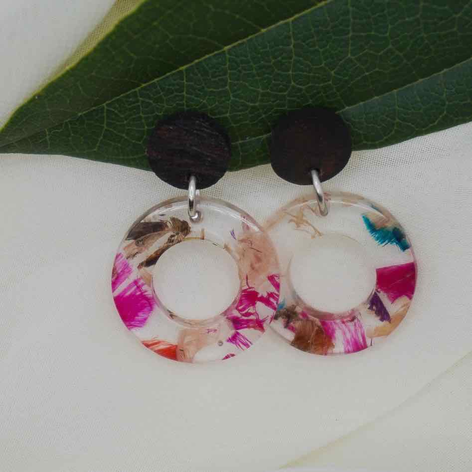 Donatello Recycled Skateboard Resin Hoop Earrings product view