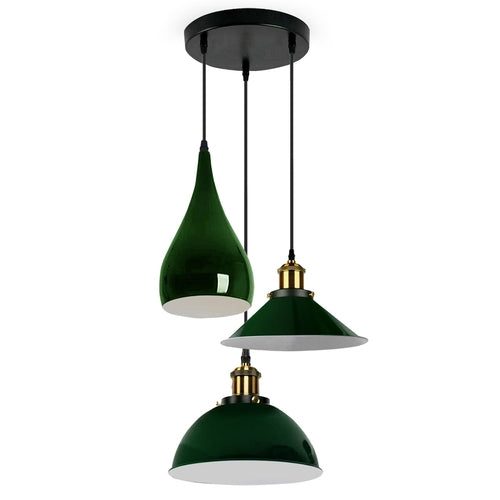 Soft Industrial Nordic 3 Head Pendant Metal Ceiling Light