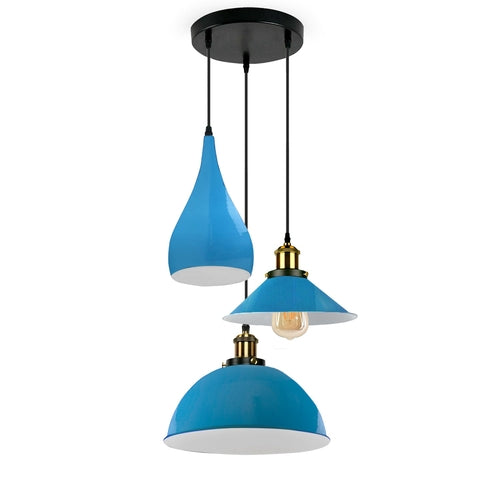 Soft Industrial Nordic 3 Head Pendant Metal Ceiling Light