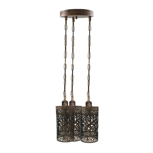 Pendant Light 3 Way Ceiling Barrel Cage Lighting Fixture