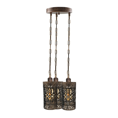 Pendant Light 3 Way Ceiling Barrel Cage Lighting Fixture