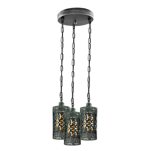 Pendant Light 3 Way Ceiling Barrel Cage Lighting Fixture