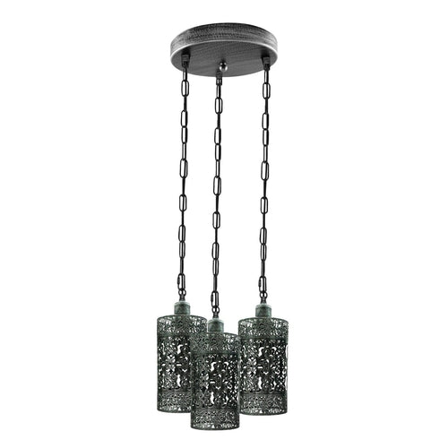 Pendant Light 3 Way Ceiling Barrel Cage Lighting Fixture