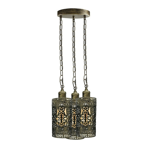 Pendant Light 3 Way Ceiling Barrel Cage Lighting Fixture