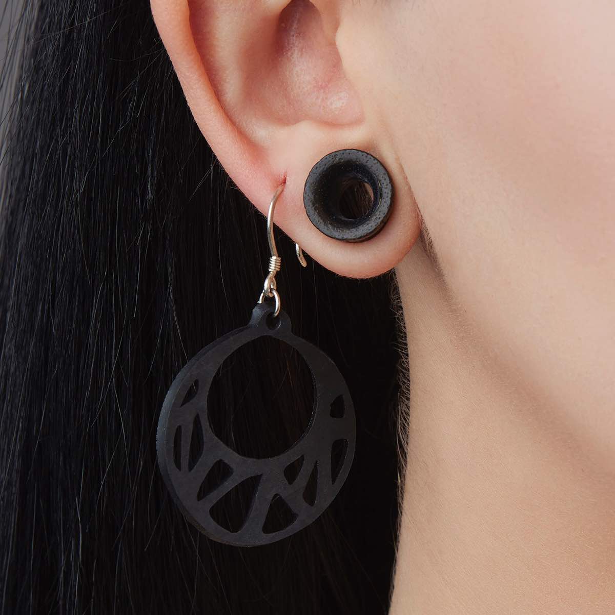 Ella Geometric Recycled Rubber Earrings product view
