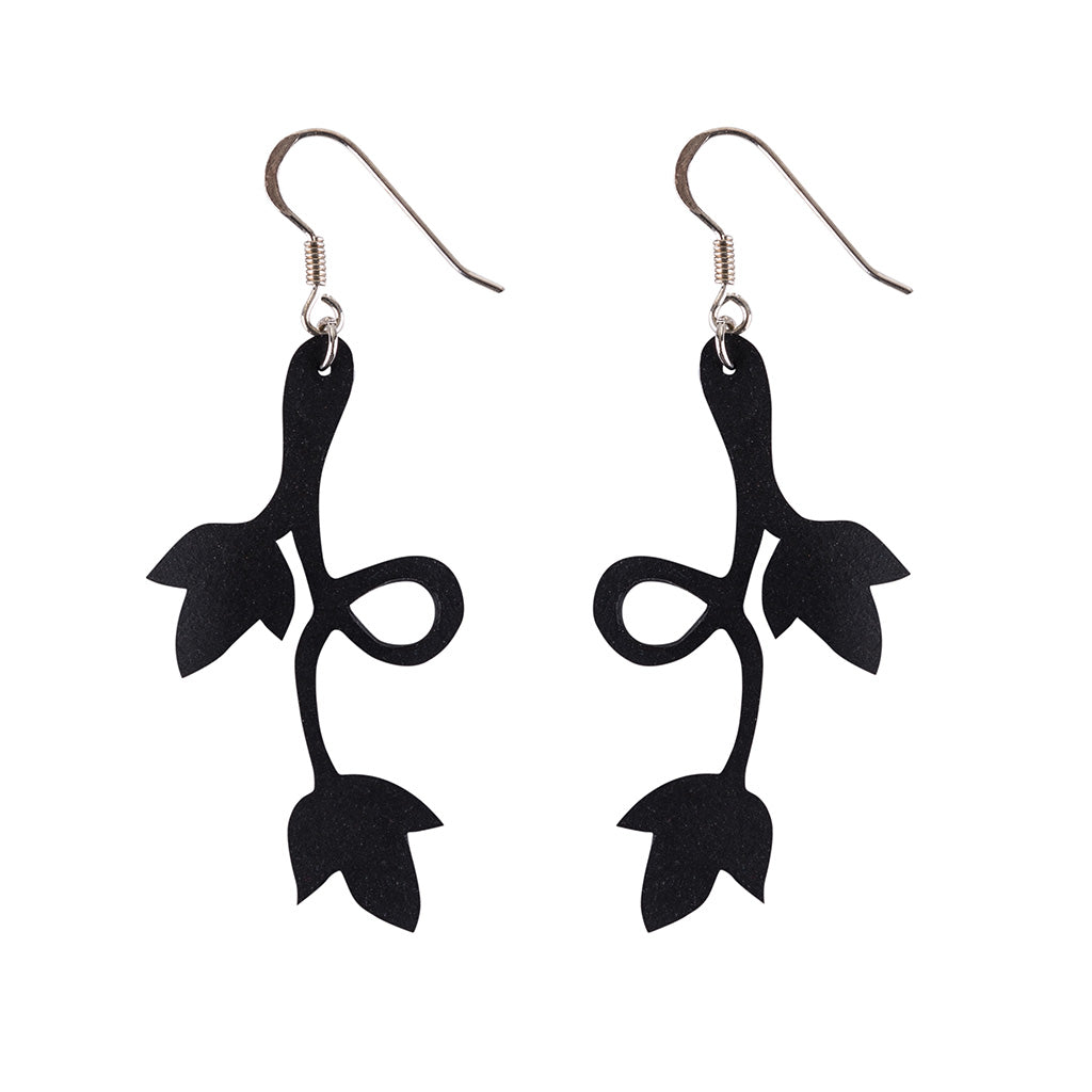Evelyn Climbing Flower Recycled Rubber Earrings