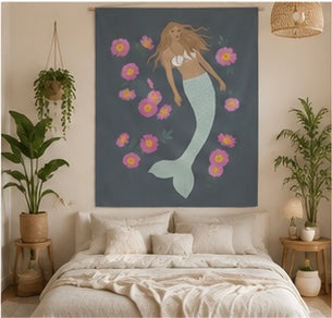 Senara - Mermaid - Fabric Wall Hanging - Moonstone