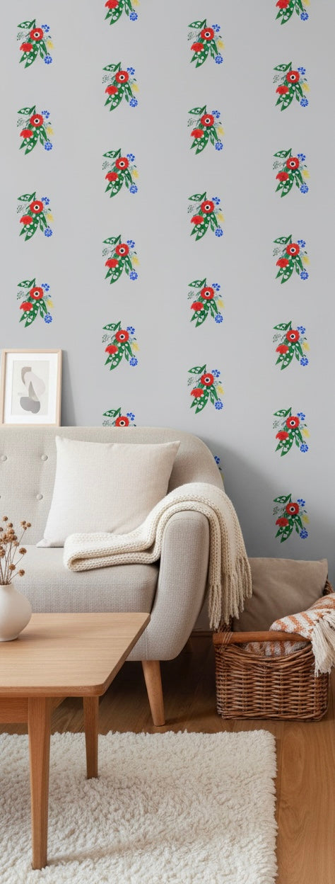 Posy Riot - Poppy Ardevora- Signature Wallpaper - Smoke