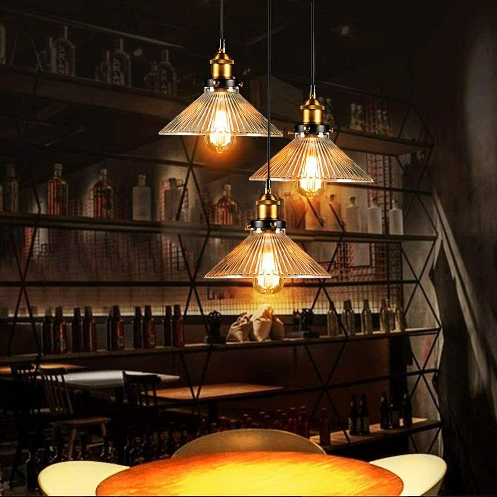 Industrial Suspended Ceiling Lights Style Glass Lamp Shade