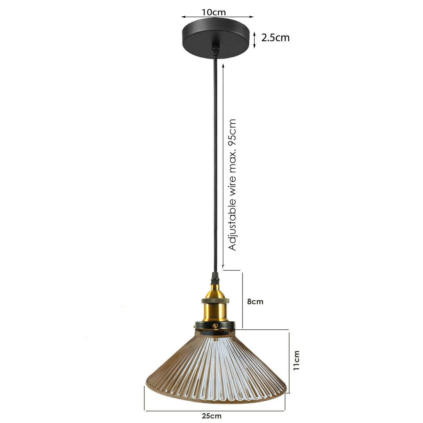 Industrial Suspended Ceiling Lights Style Glass Lamp Shade