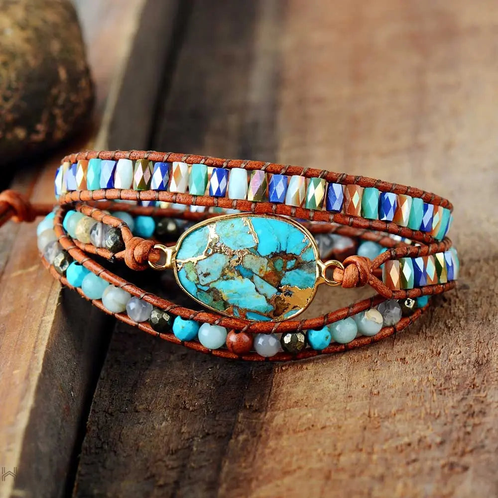 Gold Line Turquoise Bracelet