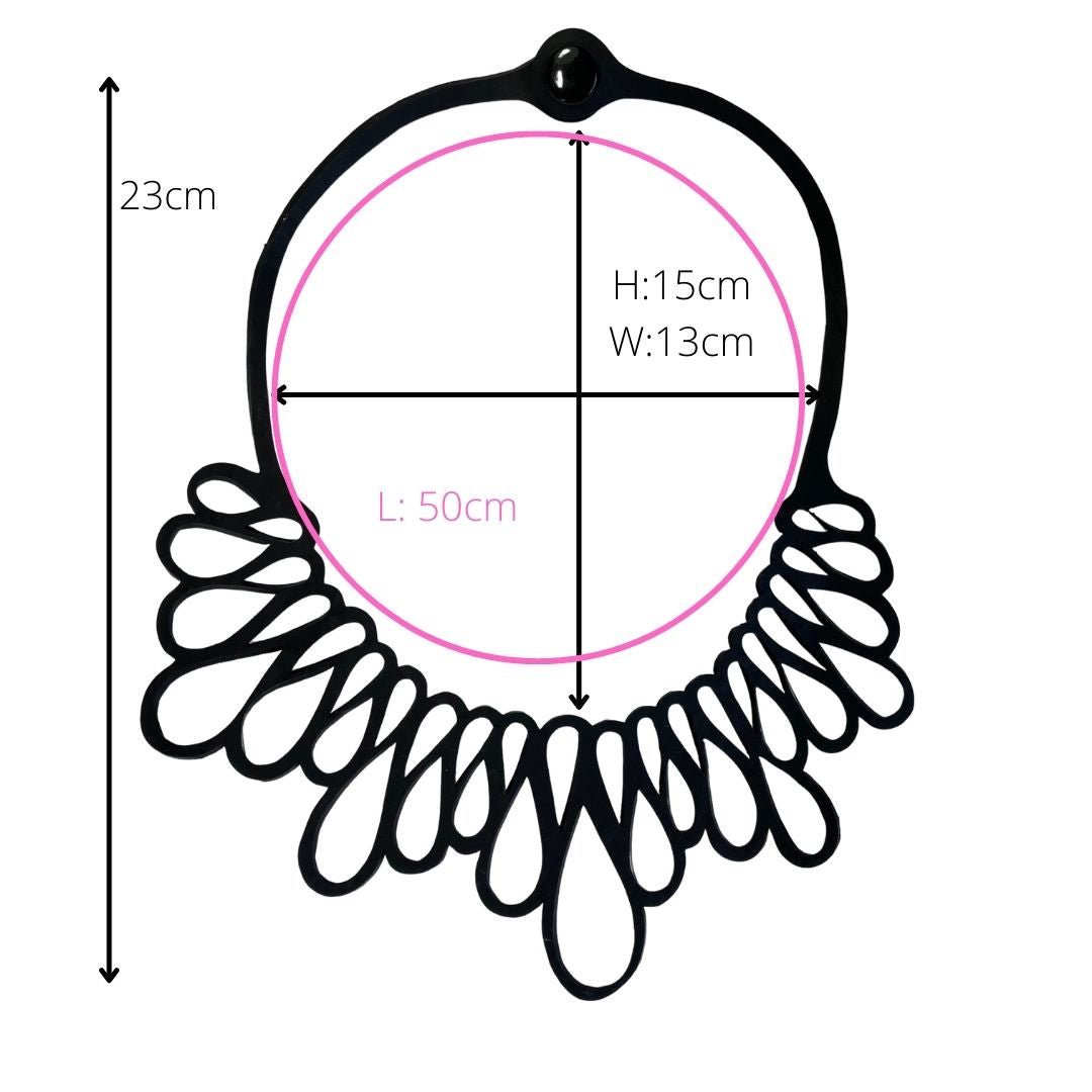 Ripple Recycled Rubber Wave Necklace product view