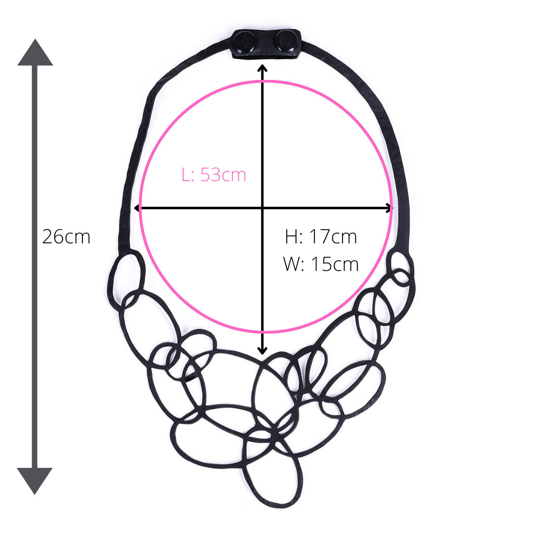 Infinity Recycled Rubber Statement Necklace product view