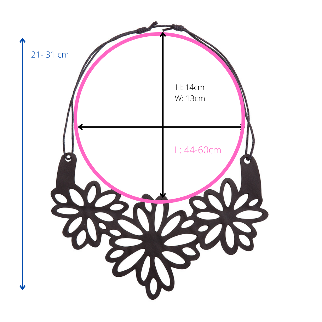 Dahlia Recycled Rubber Flower Necklace product view