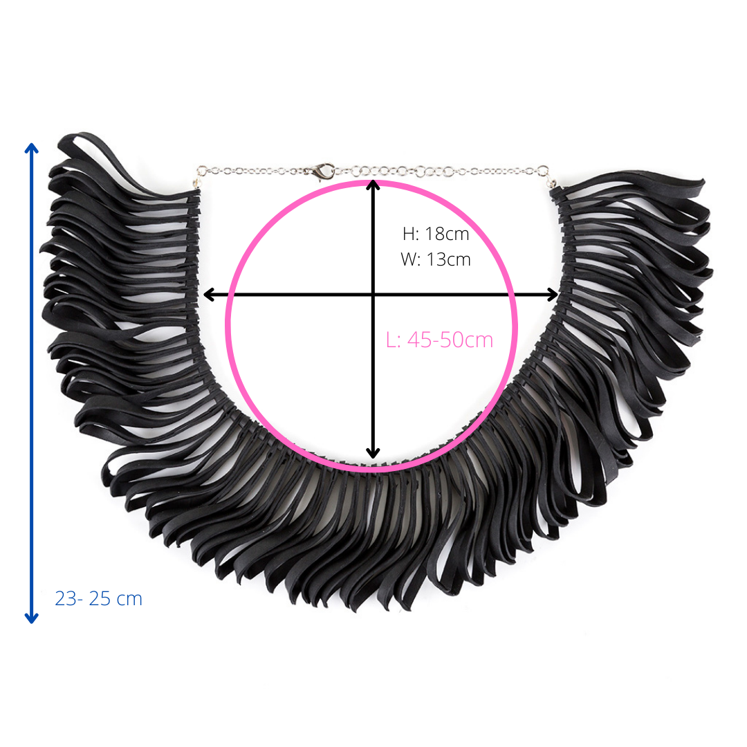 Fay recycled rubber statement necklace dimensions