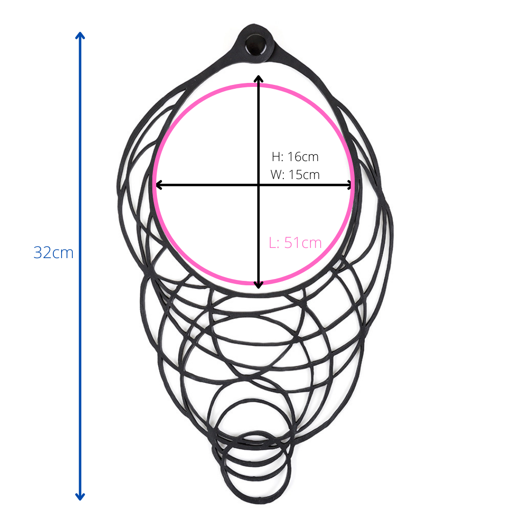 Halo recycled rubber circular necklace dimensions