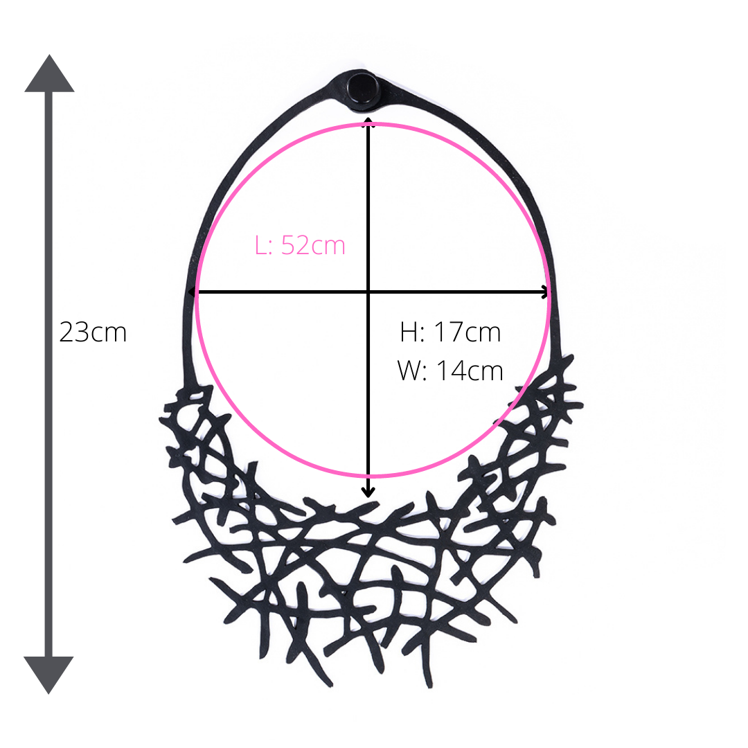 Alga Recycled Rubber Statement Necklace product view