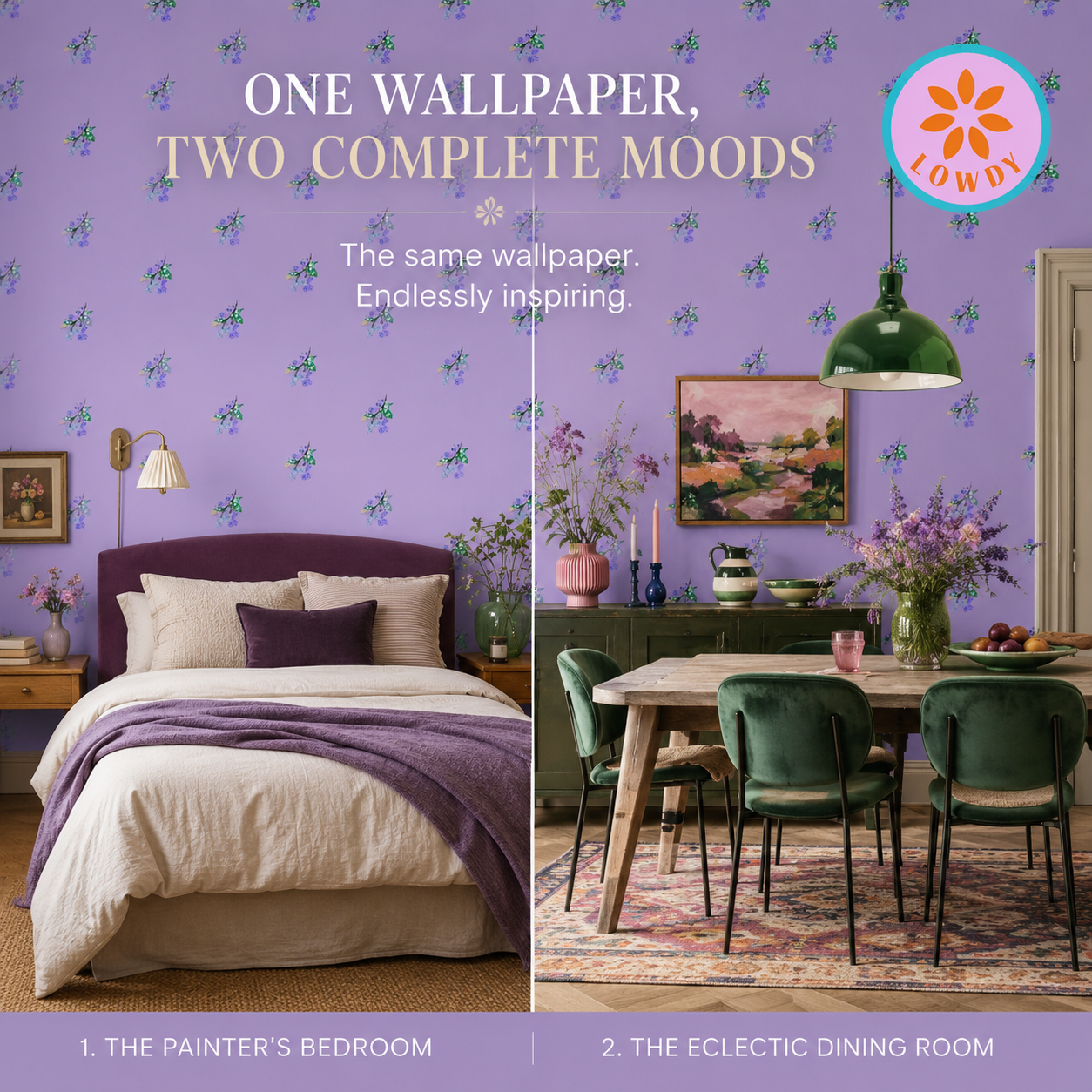 Posy Riot - Eva May - Signature Wallpaper - Purple Haze