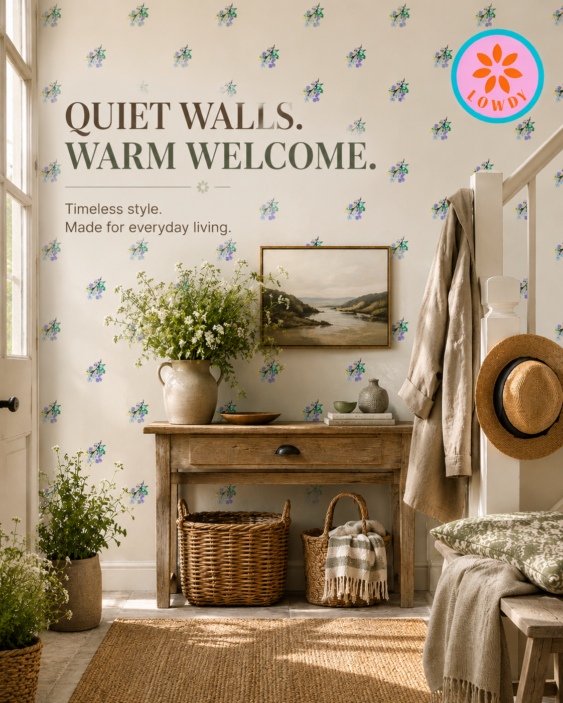 Posy Riot - Eva May - Signature Wallpaper - Stone