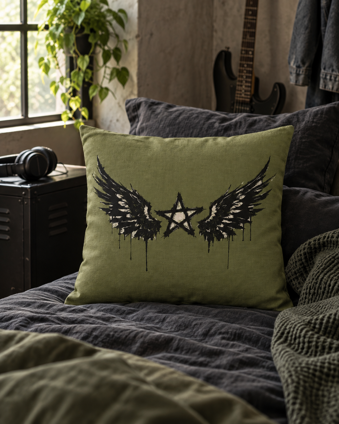 Rebel Riot - Star Wings Cushion - Army