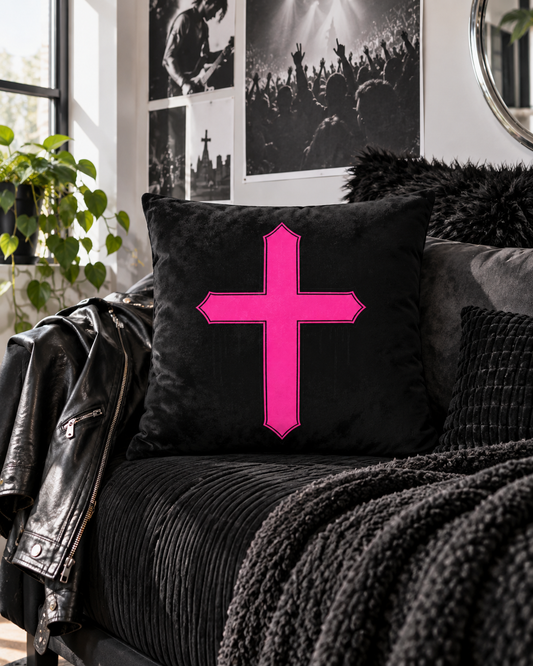 Rebel Riot - Gothica Cross Cushion - Vice