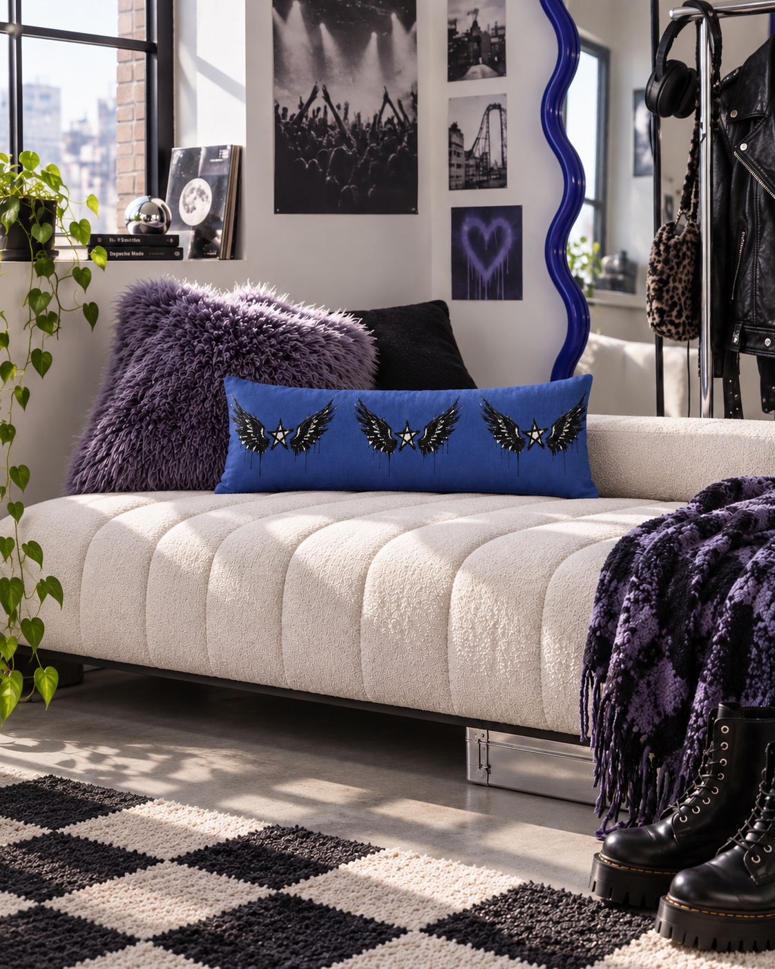 Rebel Riot - Star Wings Bolster Cushion - Midnight