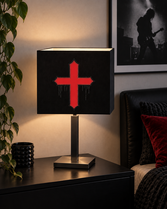 Rebel Riot - Gothica Cross Square Lampshade - Fever