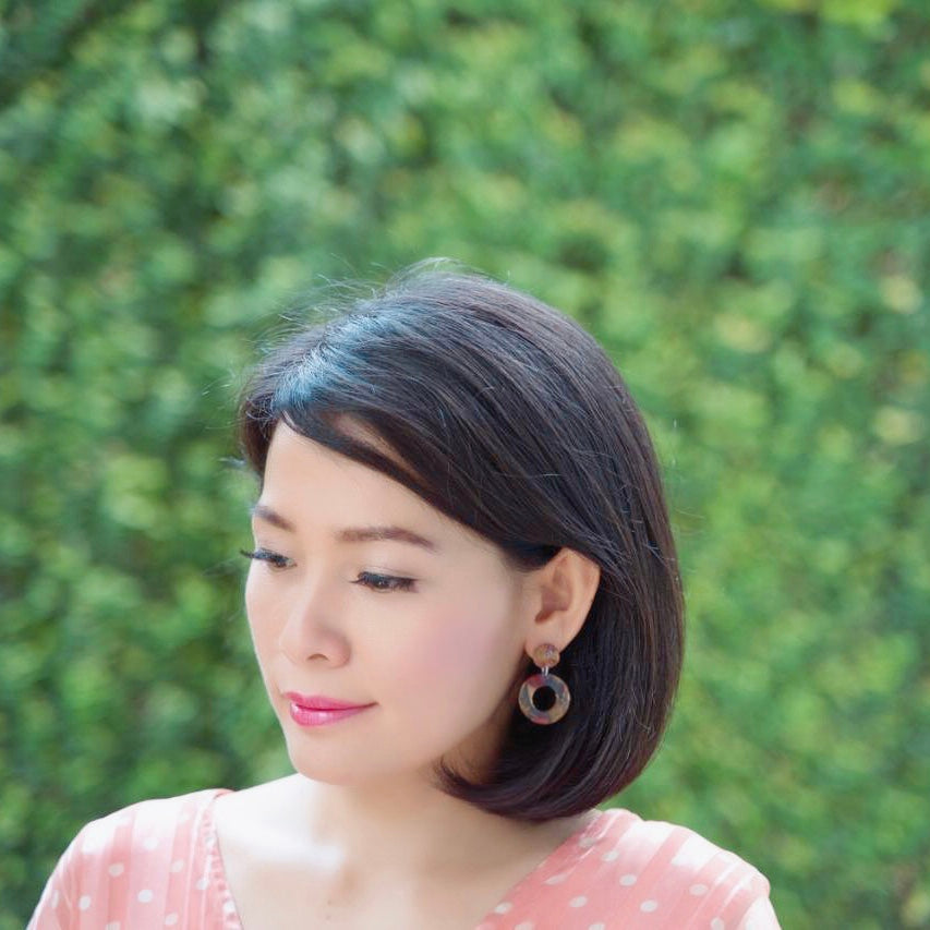 Donatello Recycled Skateboard Resin Hoop Earrings product view