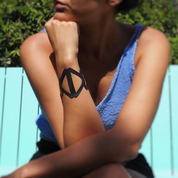 Copenhagen Geometric Recycled Rubber Cuff