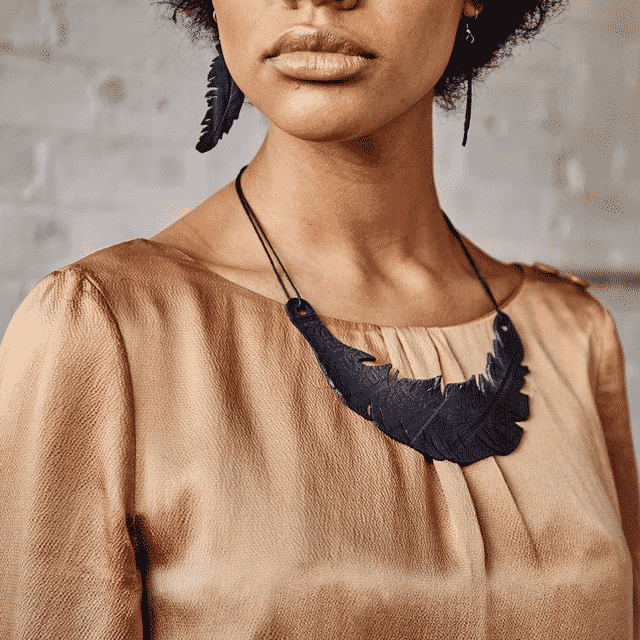 Angel Feather Rubber Necklace