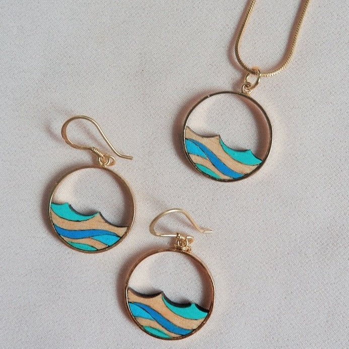 Ocean Recycled Wood Necklace