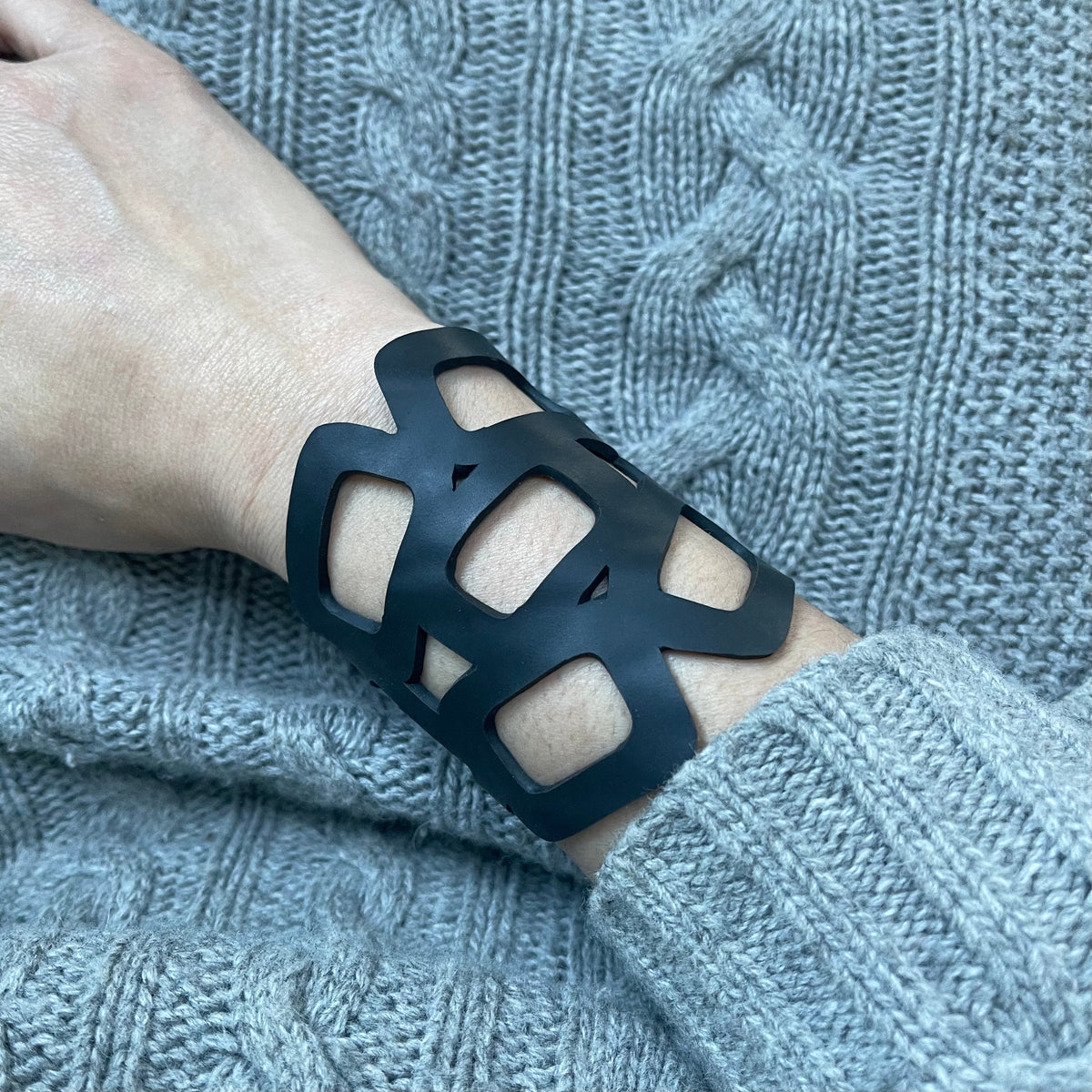 Link Recycled Rubber Chain Cuff product view