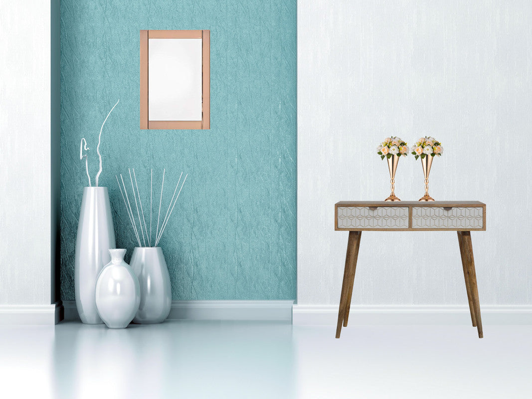 Sleek White Carved Console Table