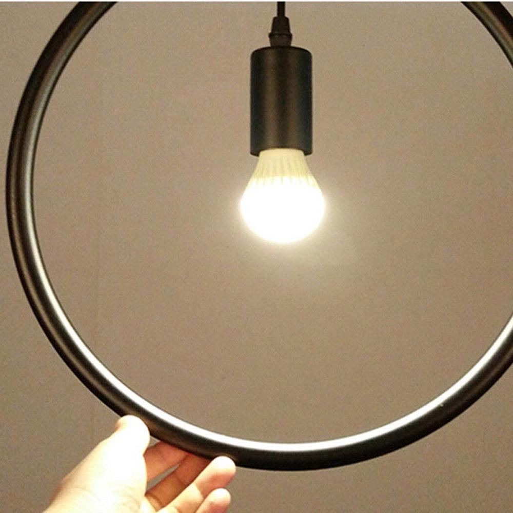 Circle shape Round black Pendant Bulb Holder Metal