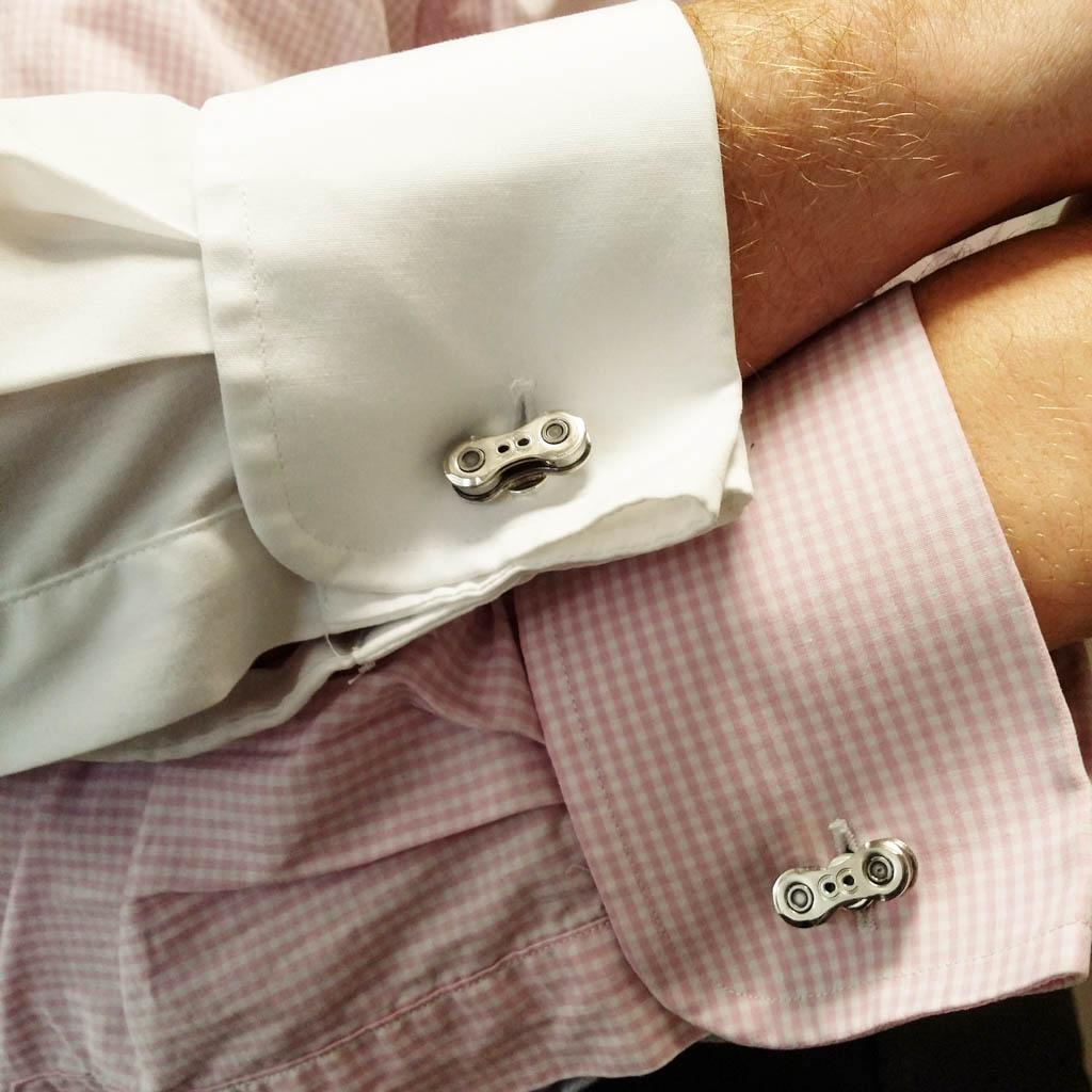 Recycled Bike Chain Cufflinks
