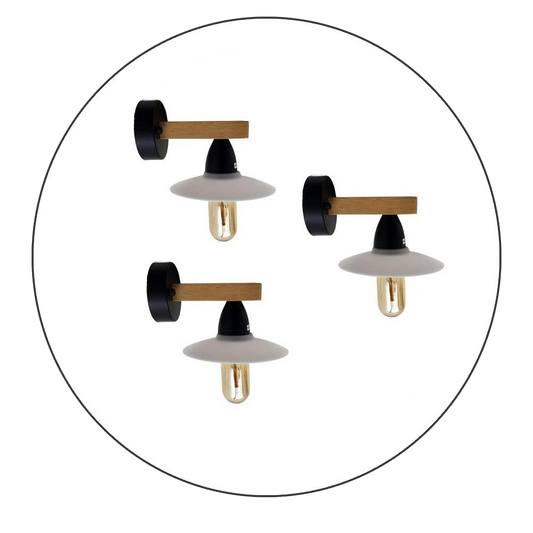 3 Pack Vintage Lamp Retro Wall Light White Lamp Fixtures