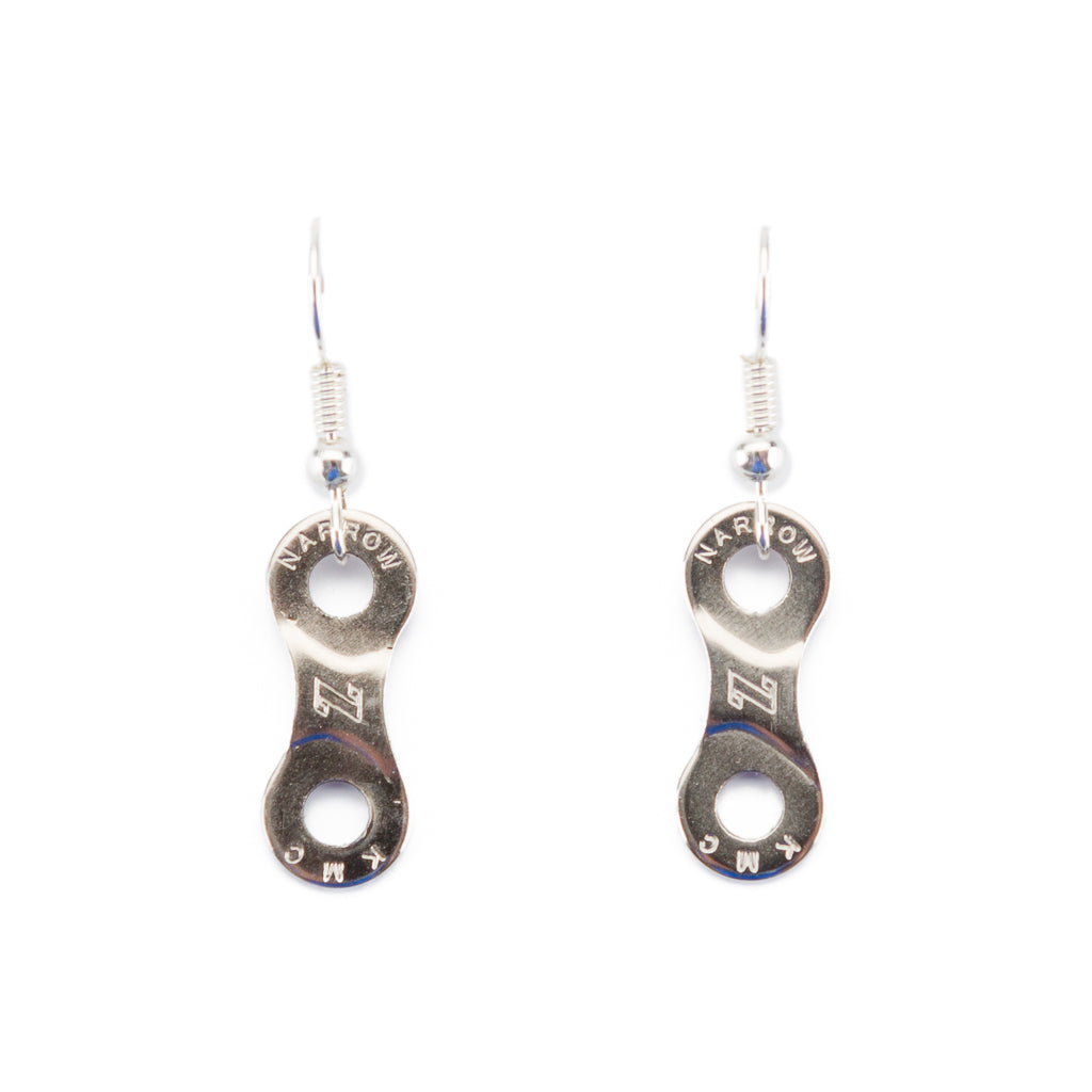 Lone Rider Recycled Bike Chain Drop Earrings product view