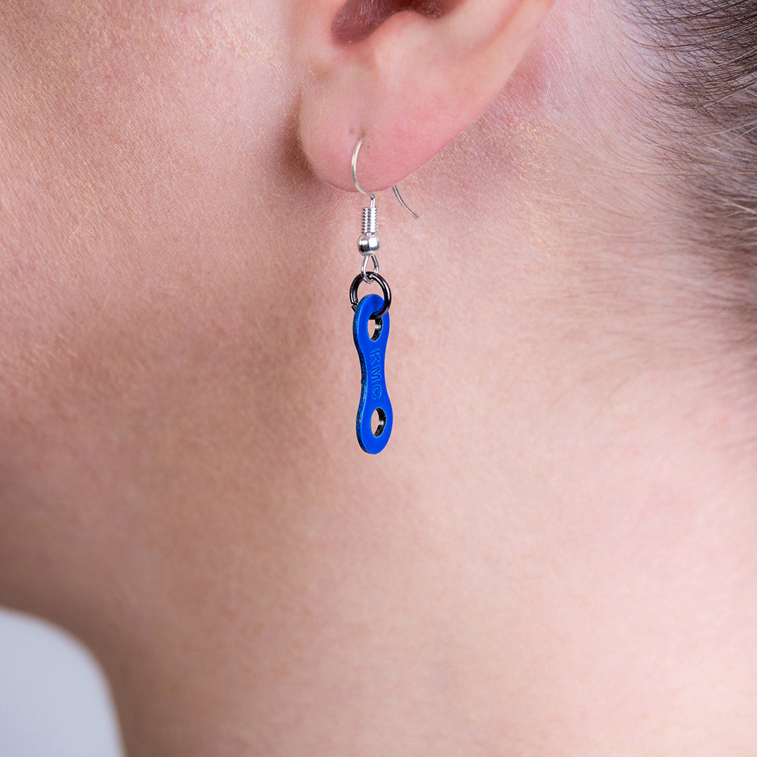 Lone Rider Recycled Bike Chain Drop Earrings product view