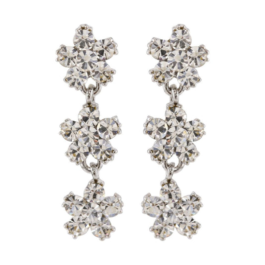 LoveRocks Crystal Daisy 3 Drop Earrings