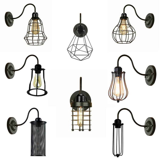 The Dock Light Collection Black Cage Wall Lights