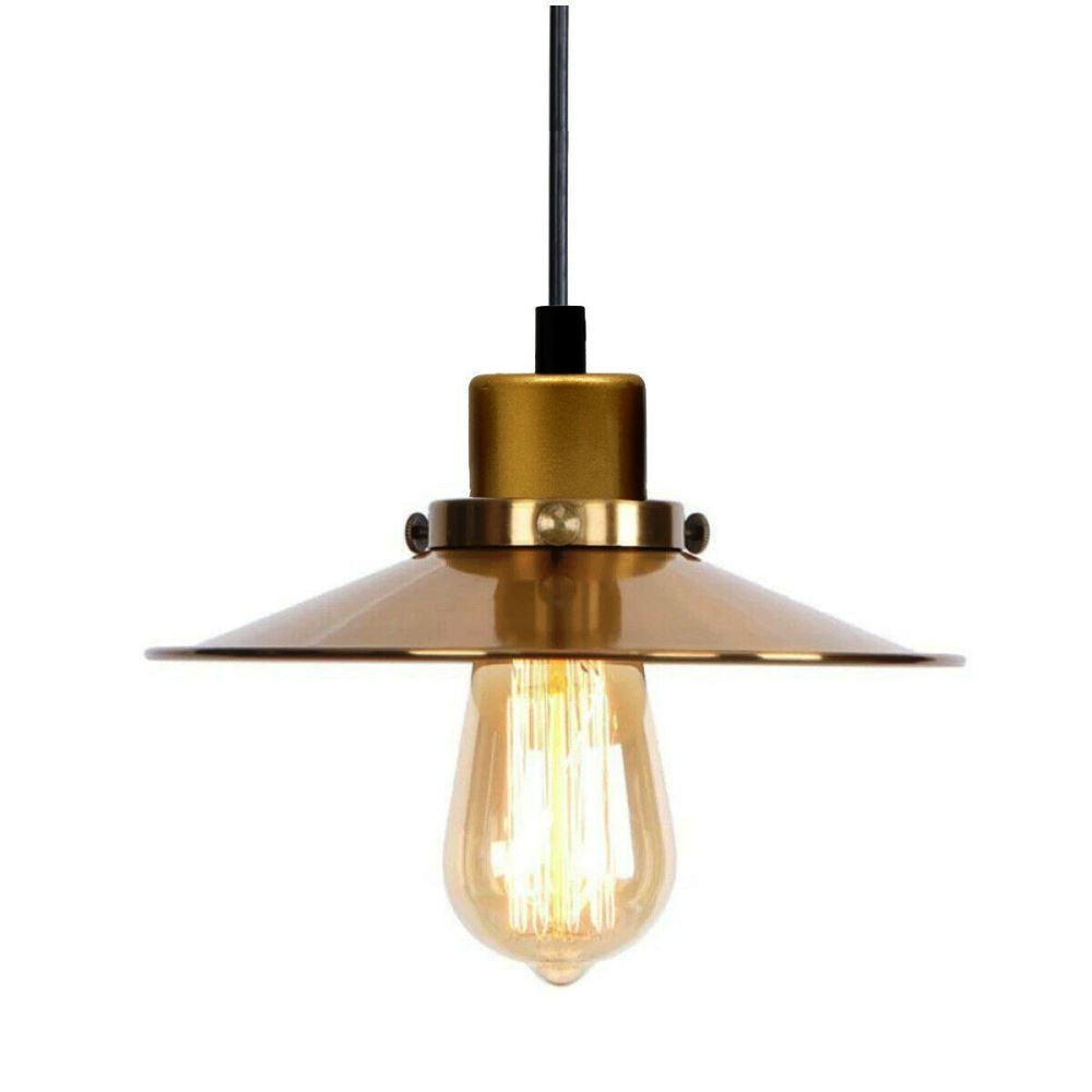 Ceiling Pendant New Modern Gold Flat Lamp Shade