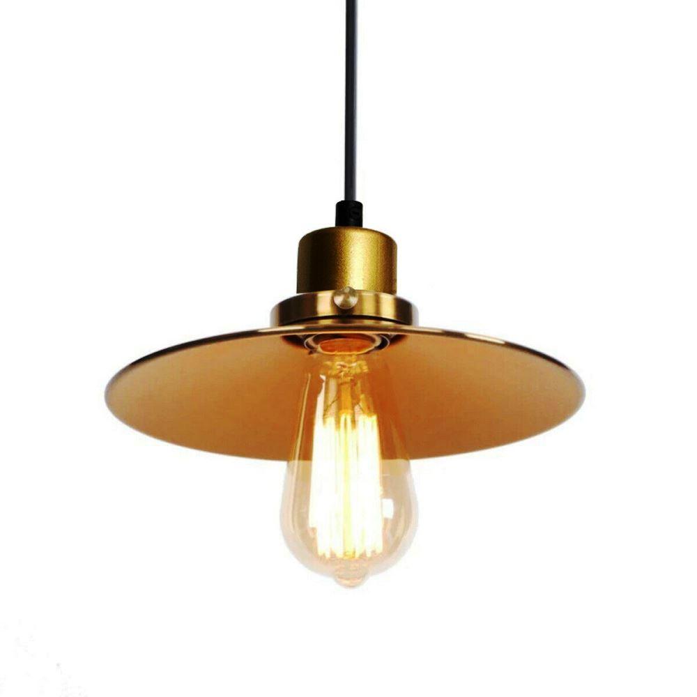 Ceiling Pendant New Modern Gold Flat Lamp Shade